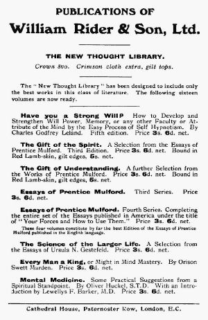 [Gutenberg 64591] • Publications of William Rider & Son, Ltd.